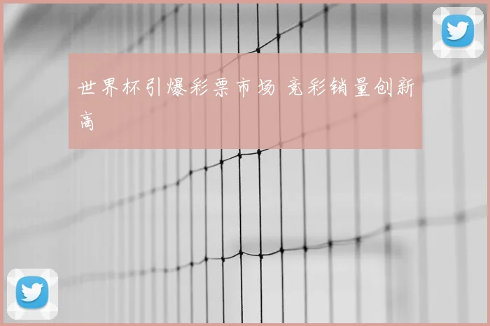 世界杯引爆彩票市场 竞彩销量创新高
