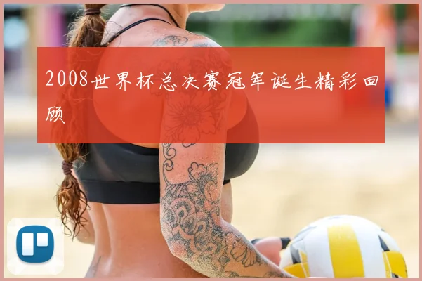 2008世界杯总决赛冠军诞生精彩回顾